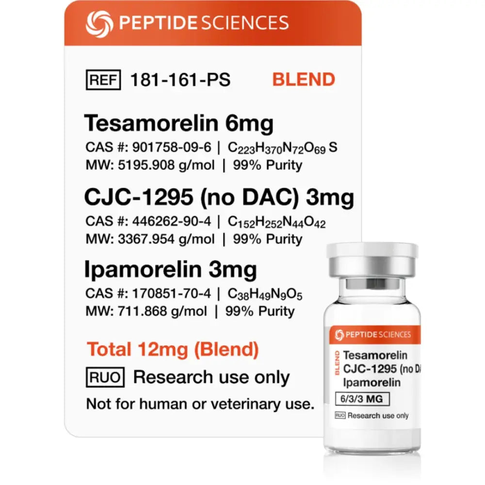 Tesamorelin, CJC-1295 (no DAC), Ipamorelin 12mg (Blend) - Peptide Sciences