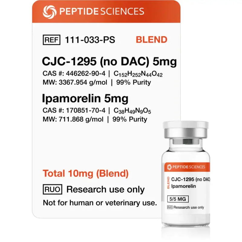 CJC-1295 (no DAC) Ipamorelin 10mg (Blend) - Peptide Sciences - Peptídeo