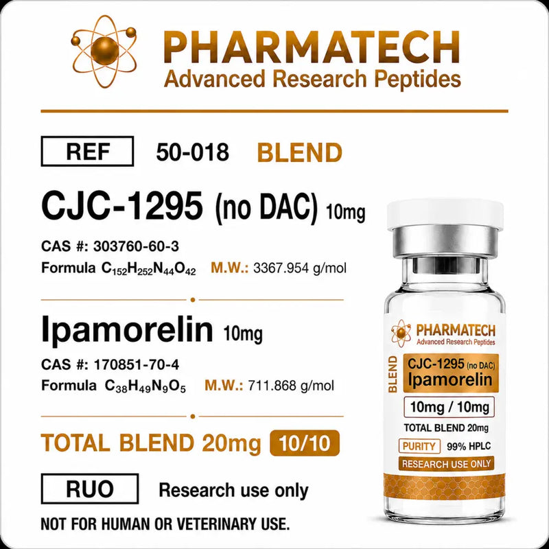 ipamorelin o que um peptdeo estimula a liberao natural do hormnio do crescimento (GH), muito ligado composio corporal, recuperao e regenerao. Possveis benefcios: bom para ganho de massa muscular CJC-1295 (No DAC) + Ipamorelin