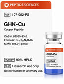 GHK-Cu 100mg (Liofilizada) com Água Bacteriostática - Peptide Sciences - Peptídeo