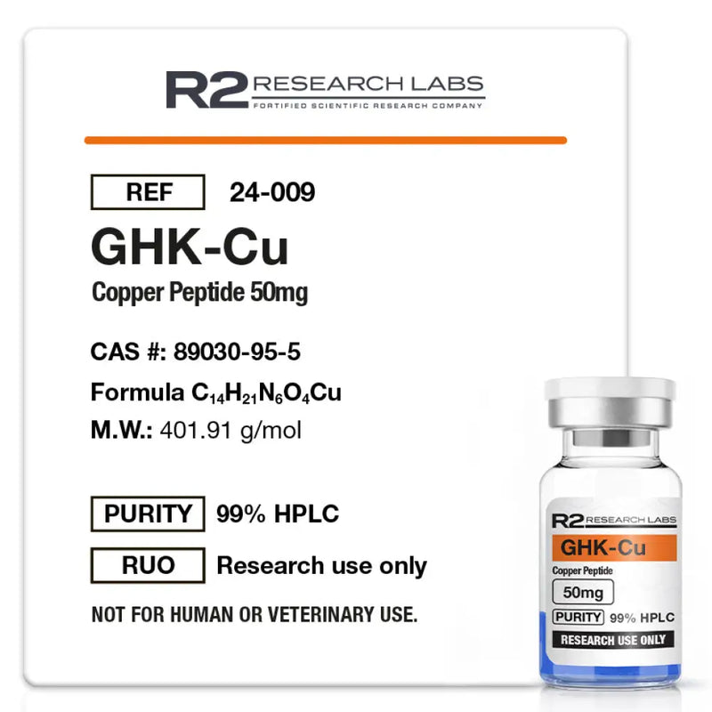 GHK-Cu 50mg (Liofilizada) com Água Bacteriostática - R2 Research Labs - Peptídeo