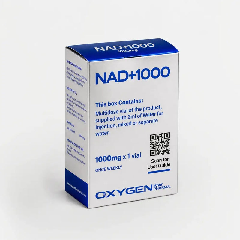 NAD+ 1000mg (Liofilizada) + Água Bacteriostática - Oxygen Pharma