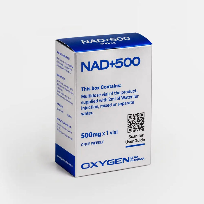 NAD+ 500mg (Liofilizada) com Água Bacteriostática - Oxygen Pharma - Peptídeo