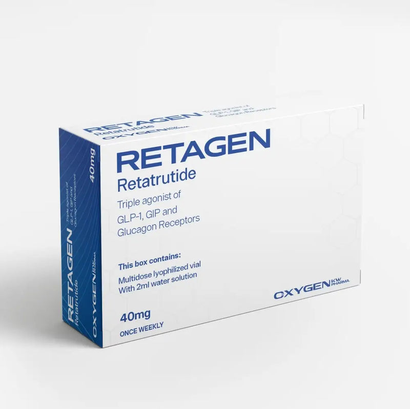 RETAGEN 40mg Retatrutida (Liofilizada) com Água Bacteriostática - Oxygen Pharma - Peptídeo
