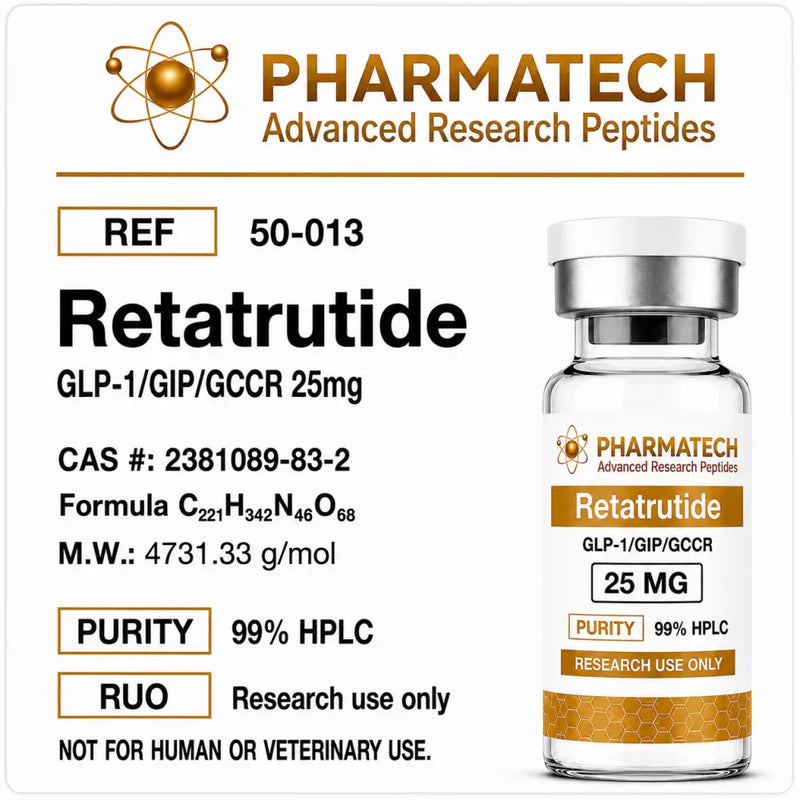 Retatrutide 25mg (Liofilizada) + Água Bacteriostática - PharmaTech