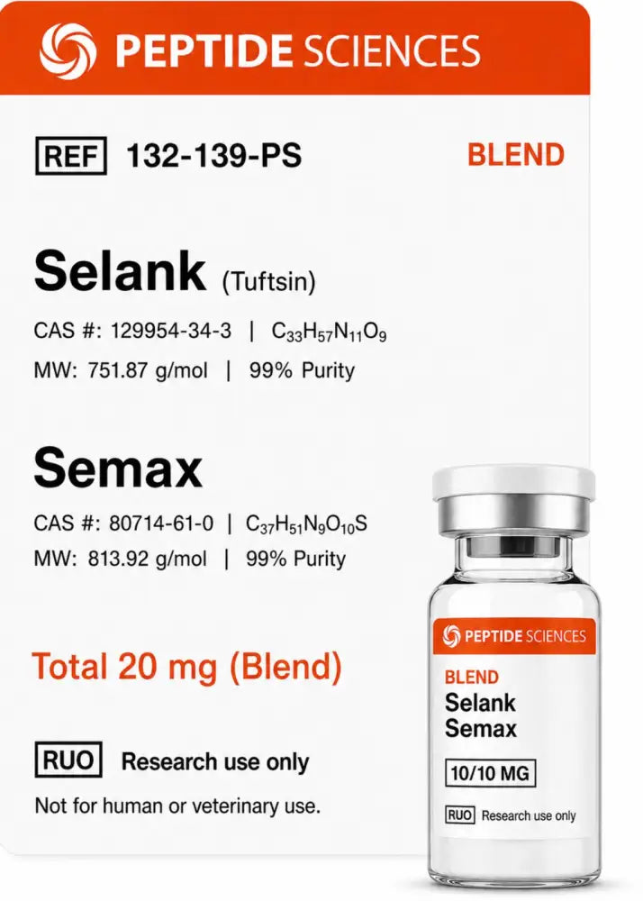 Selank Semax 20mg Blend - Peptide Sciences - Peptídeo