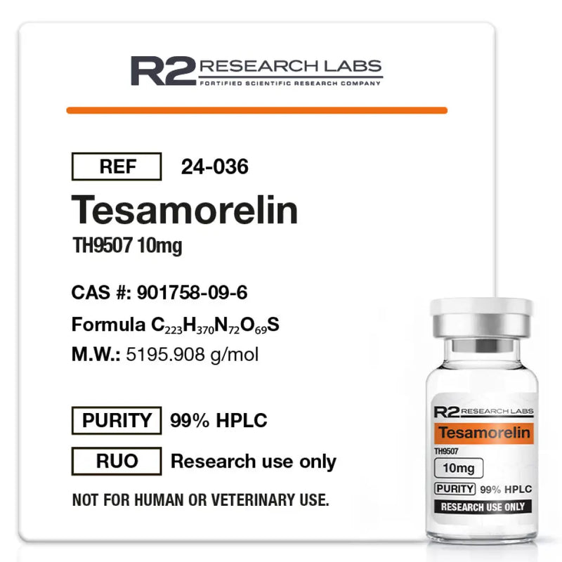 Tesamorelin 10mg (Liofilizada) com Água Bacteriostática - R2 Research Labs - Peptídeos